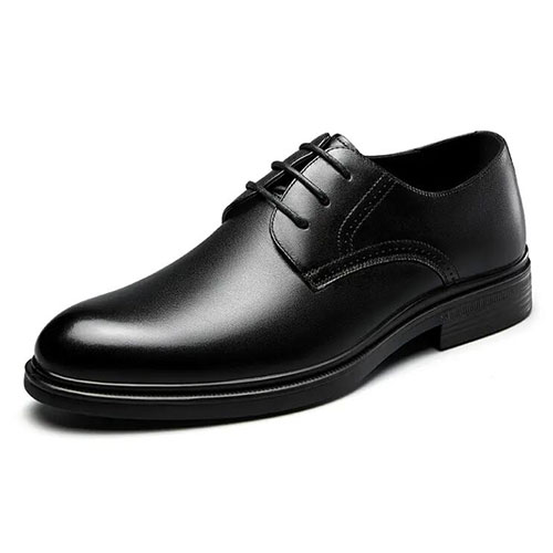 Low cut lace up genuine cowhide formal business leather shoes