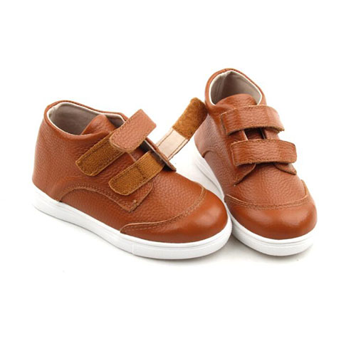 Solid leather casual walking children shoes